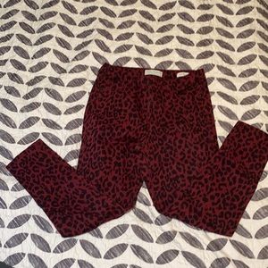 Ankle skinny jeans leopard print